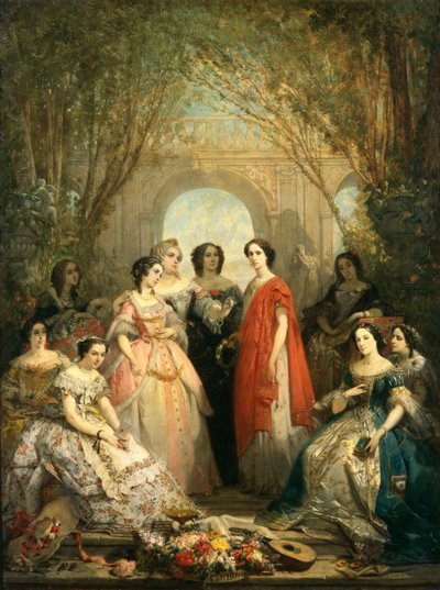 Le donne della Comédie Française nei loro costumi, 1855 da Faustin Besson